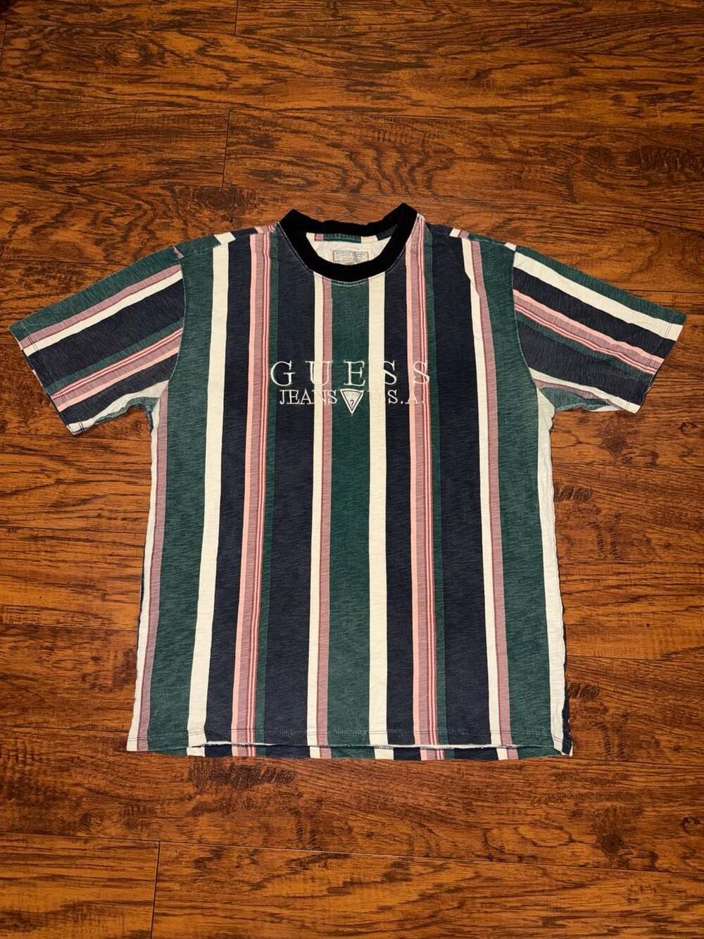 Guess Jeans U.S.A. Vintage Striped T-Shirt - Picture 1 of 6